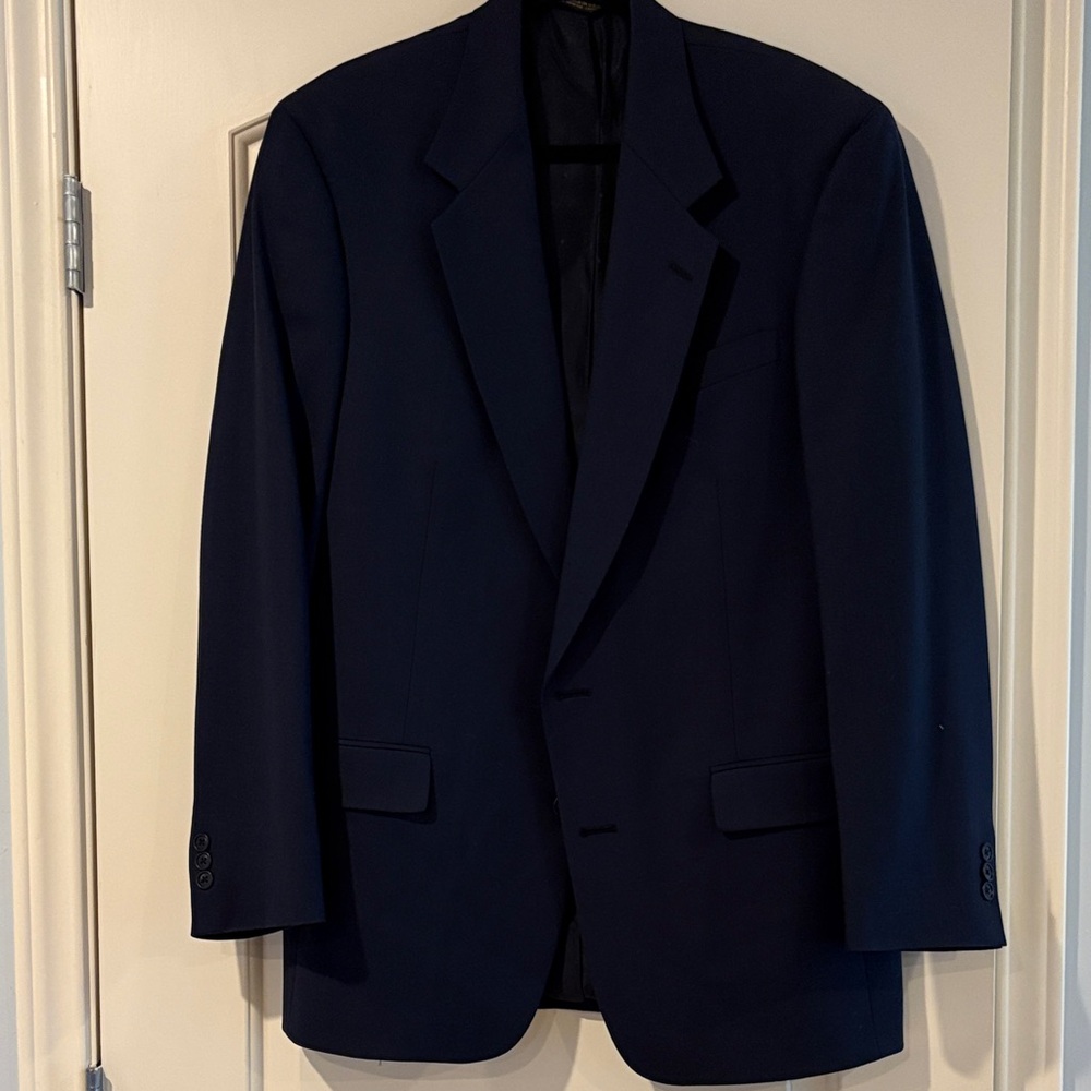 Murano Navy Wool Men's Suit Coat and Pants